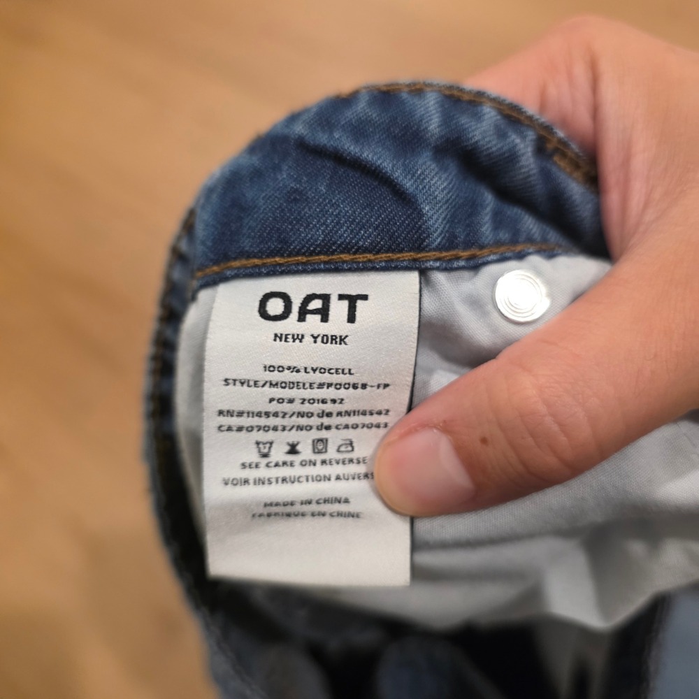 OAT New York Women Wide Leg Lyocell Denim Jeans Medium Wash Size 10/30 90s Style - Picture 3 of 10
